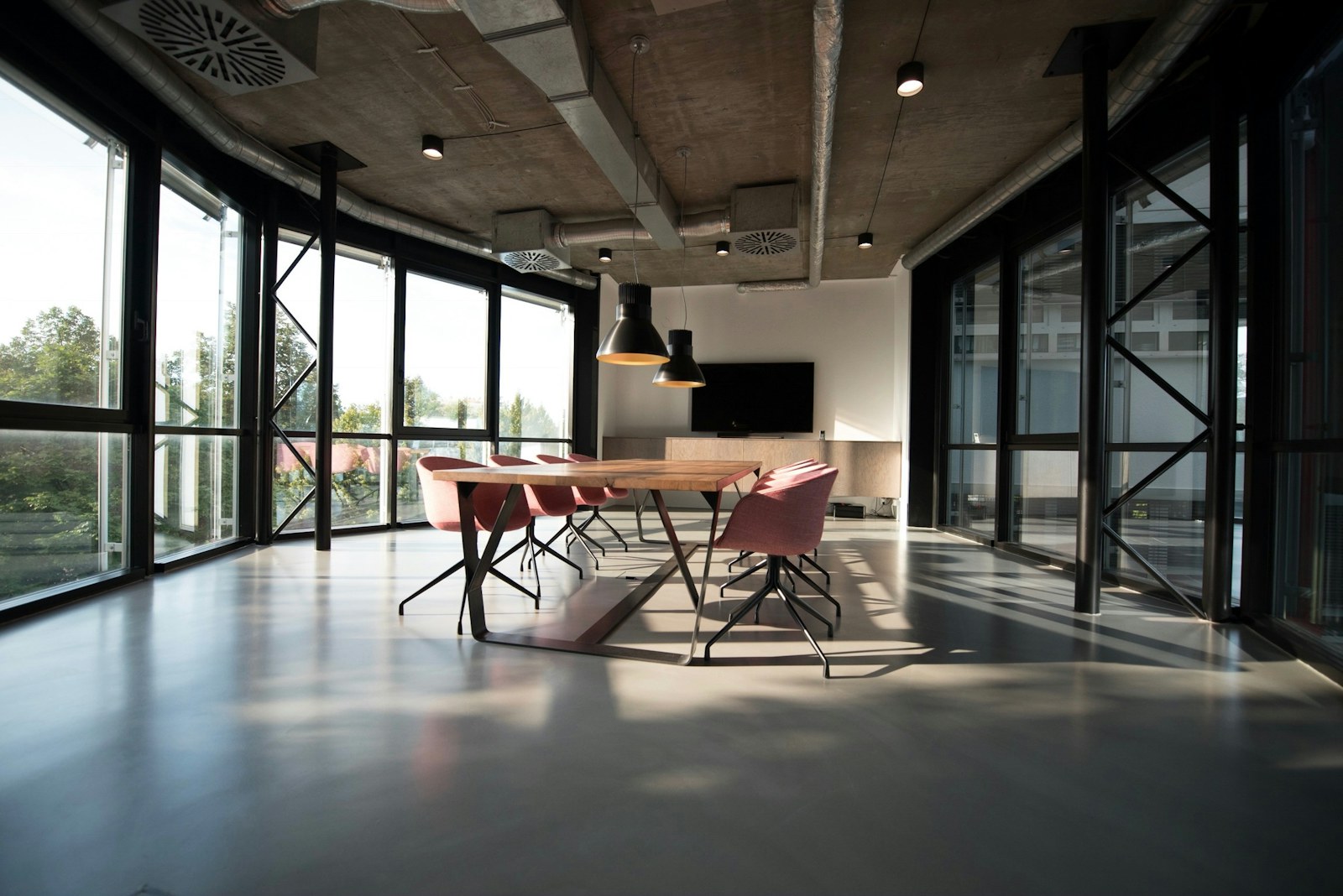 Clean, presentation-ready modern commercial office interior